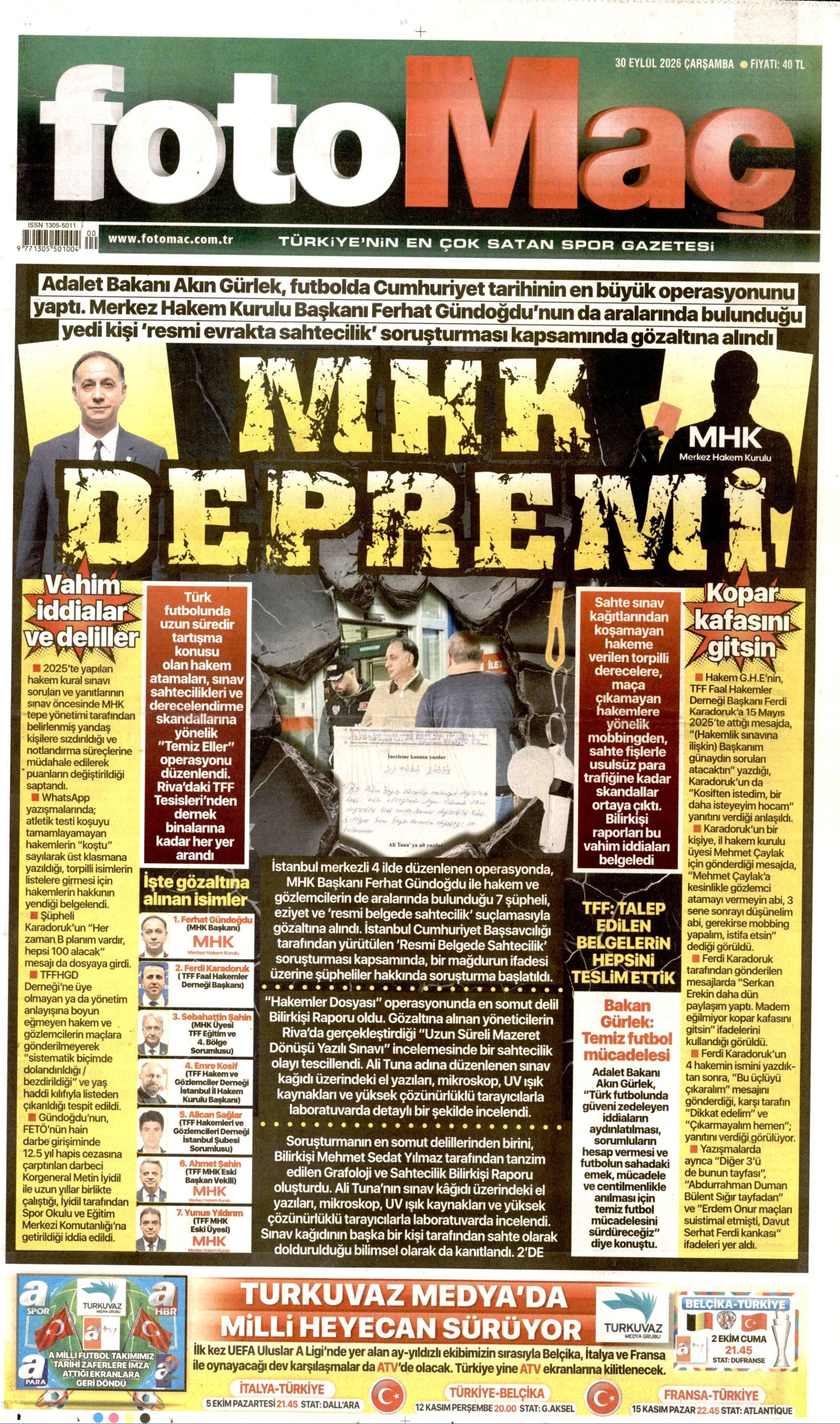 Fotomaç Gazetesi gazetesi manşeti