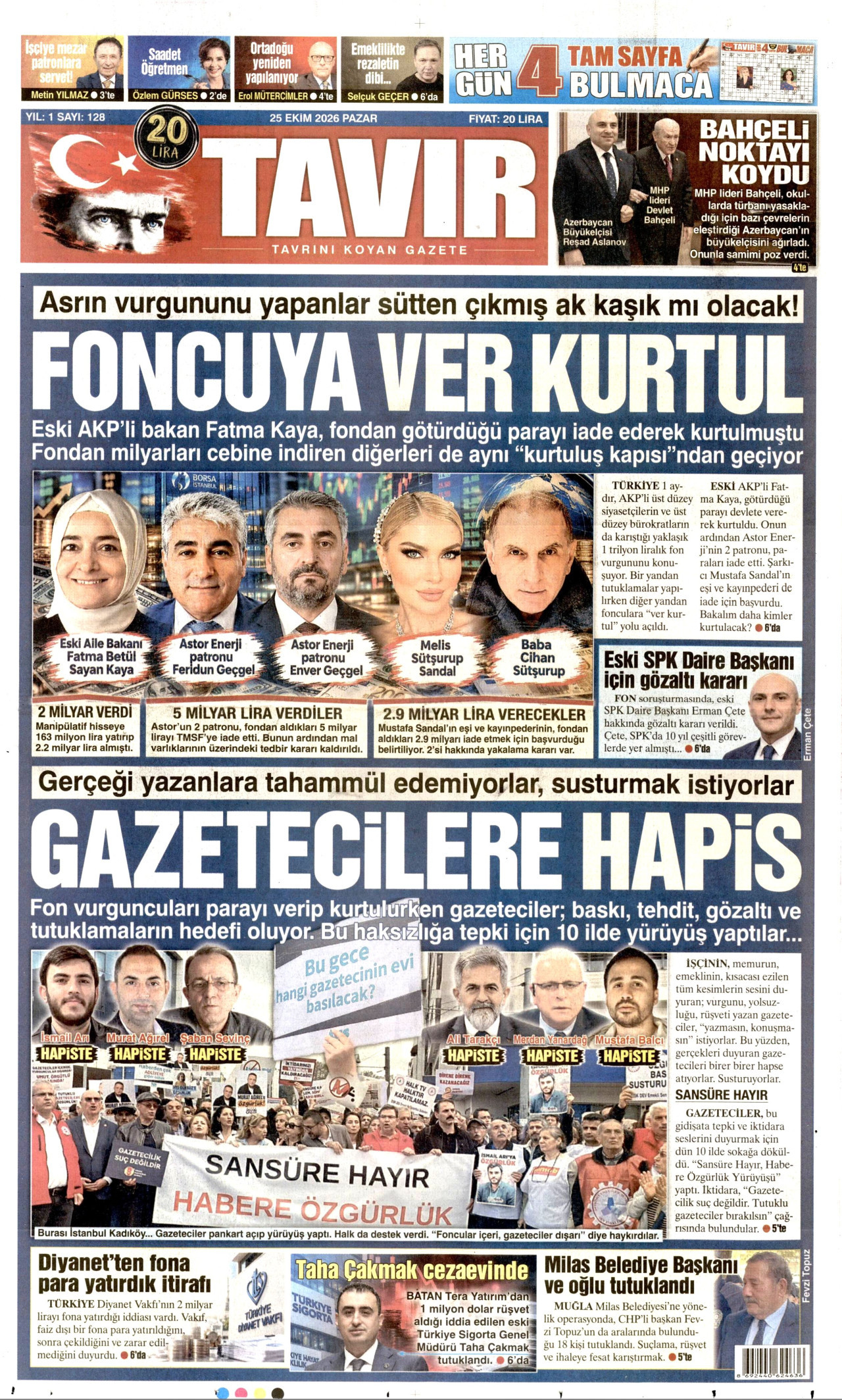 Tavır Gazetesi Gazetesi gazetesi manşeti